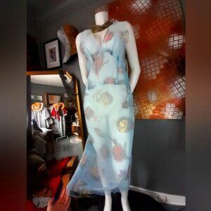 Zara Nwt Limited Edition Floral Sheer Organza Dress